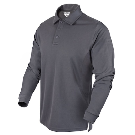 PERFORMANCE POLO LS, GRAPHITE, L